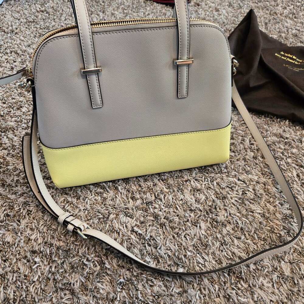 Cement and Yellow Kate Spade Purse